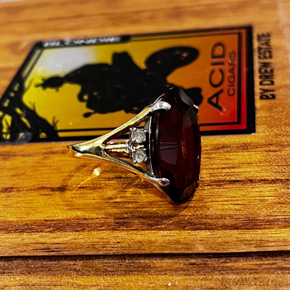 18 Kt GE Gold Electroplated Ring Size 7 3/4